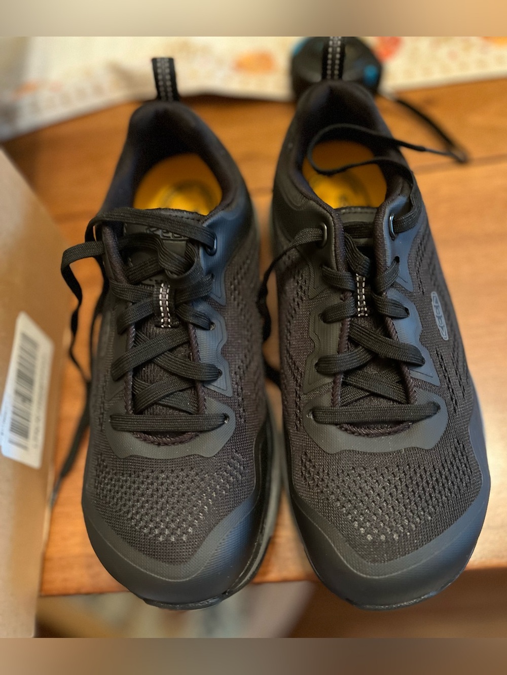 KEEN Women’s Utility Black Knit Lace-Up Sneakers
